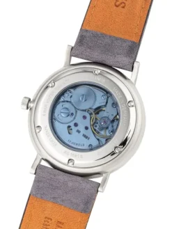 Almanus Herrenuhren-Flavus Handaufzug Zifferbl. silber Lederband AS1881SLB