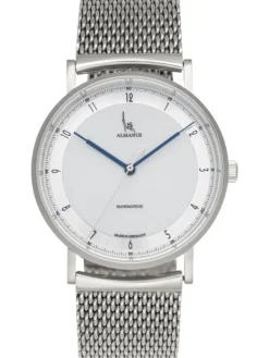 Almanus Damenuhren-Verus Handaufzug Zifferbl. silber Metallband AS1880SMB