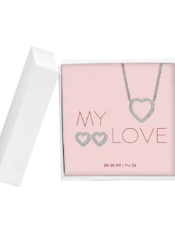 BERING Ohrschmuck | Halsketten + Collier-Arctic Symphonie Valentine goldf. 437740-Silver-Set-2
