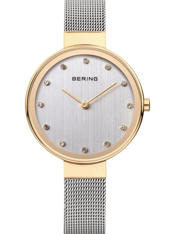 BERING Damenuhren-Armbanduhr mit Milanesearmband 12034-010