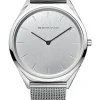 BERING Herrenuhren | Damenuhren-Armbanduhr mit Milanaise Armband ultra slim 17039-000