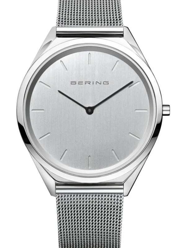 BERING Herrenuhren | Damenuhren-Armbanduhr mit Milanaise Armband ultra slim 17039-000