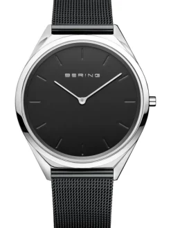 BERING Herrenuhren | Damenuhren-Armbanduhr mit Milanaise Armband ultra slim 17039-102