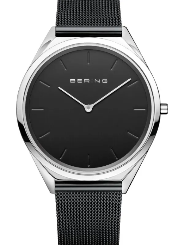 BERING Herrenuhren | Damenuhren-Armbanduhr mit Milanaise Armband ultra slim 17039-102