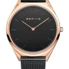 BERING Herrenuhren | Damenuhren-Armbanduhr mit Milanaise Armband ultra slim 17039-166