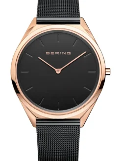 BERING Herrenuhren | Damenuhren-Armbanduhr mit Milanaise Armband ultra slim 17039-166