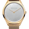 BERING Herrenuhren | Damenuhren-Armbanduhr mit Milanaise Armband ultra slim 17039-334