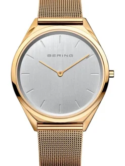 BERING Herrenuhren | Damenuhren-Armbanduhr mit Milanaise Armband ultra slim 17039-334