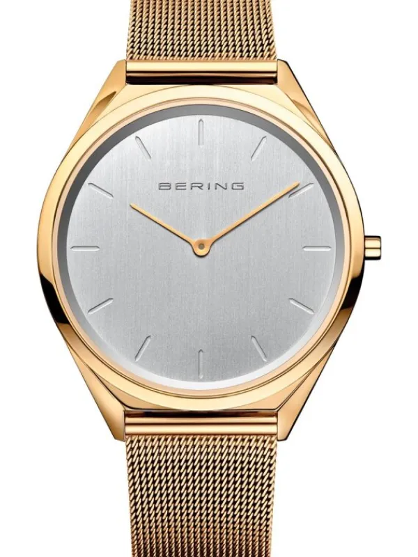BERING Herrenuhren | Damenuhren-Armbanduhr mit Milanaise Armband ultra slim 17039-334