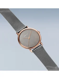 BERING Damenuhren-Armbanduhr mit Milanesearmband 13436-369