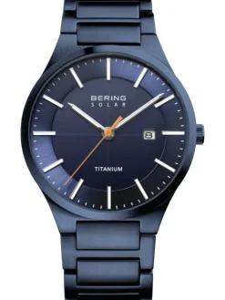 BERING Herrenuhren-Armbanduhr mit Titanband Slim Solar 15239-797