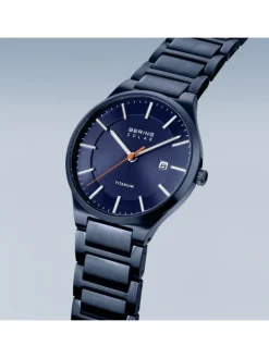 BERING Herrenuhren-Armbanduhr mit Titanband Slim Solar 15239-797