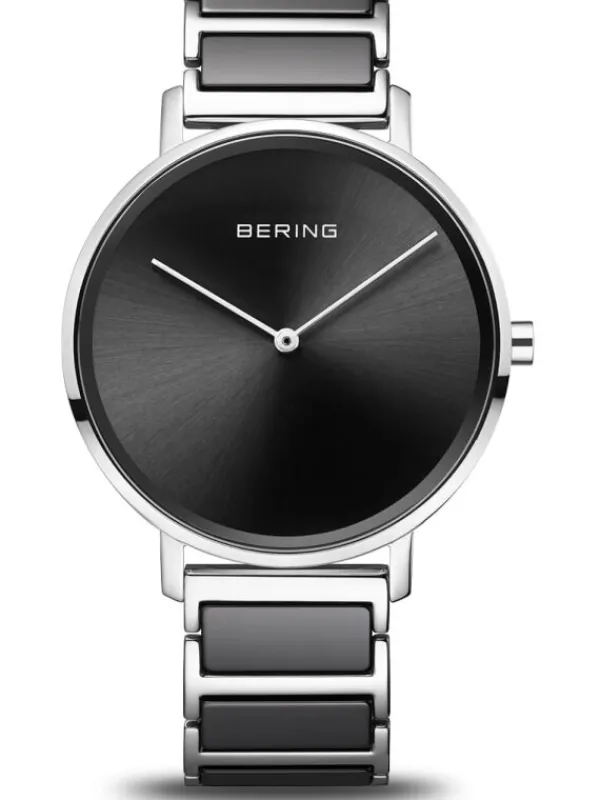BERING Damenuhren-Ceramic silberf. schwarz 18539-742