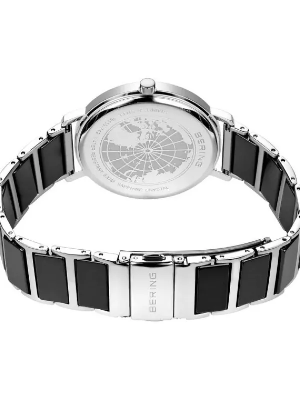 BERING Damenuhren-Ceramic silberf. schwarz 18539-742