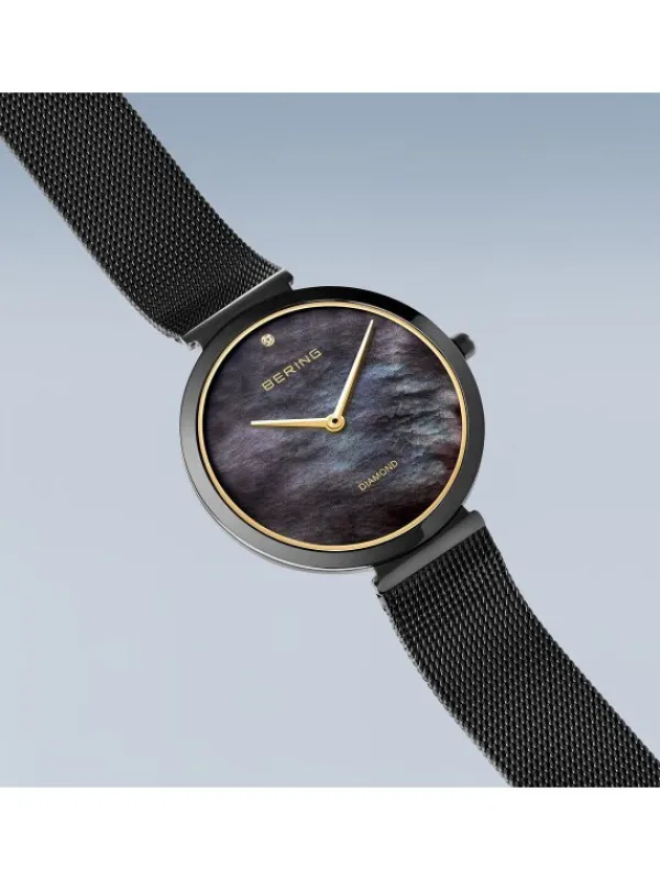 BERING Damenuhren-Classic Diamond schwarz 18132-132