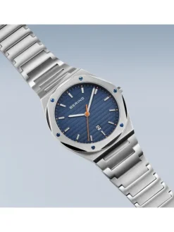BERING Herrenuhren-Classic gebürstet Blau 19742-707