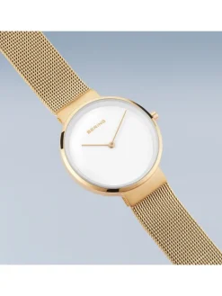 BERING Damenuhren-Classic gold mit Milanaise Armband 14531-334