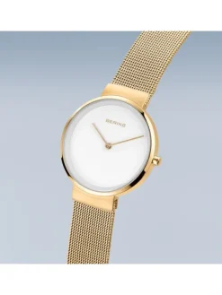BERING Damenuhren-Classic gold mit Milanaise Armband 14531-334