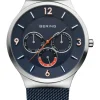 BERING Herrenuhren-Multifunktionsuhr mit Milanaise Armband Blau 33441-307