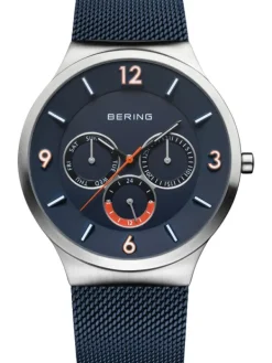 BERING Herrenuhren-Multifunktionsuhr mit Milanaise Armband Blau 33441-307