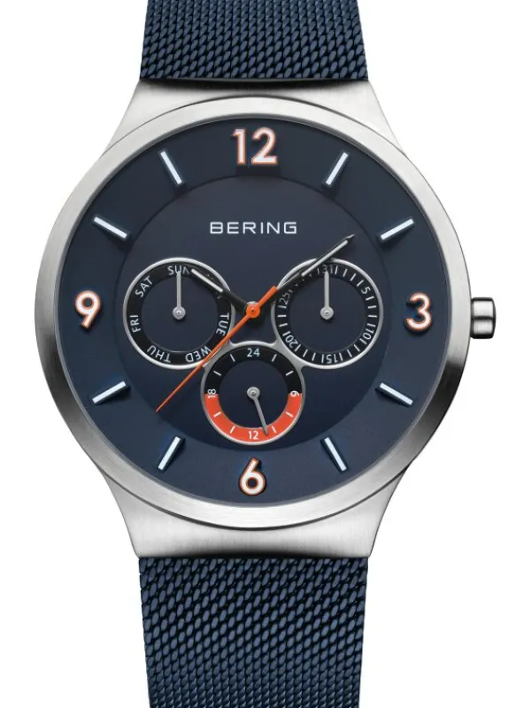 BERING Herrenuhren-Multifunktionsuhr mit Milanaise Armband Blau 33441-307