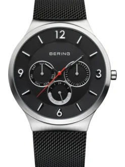 BERING Herrenuhren-Multifunktionsuhr mit Milanaise Armband Schwarz 33441-102