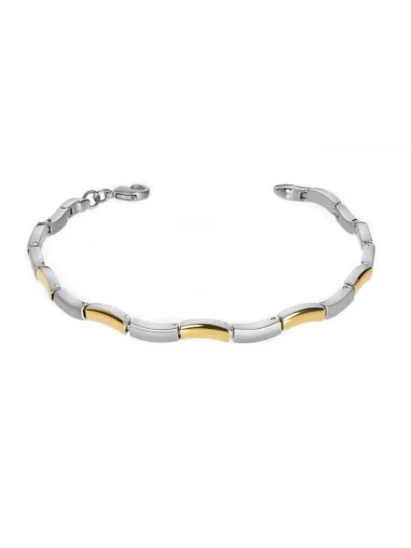 Boccia Titanium Armbänder-Armband Titan Glieder Welle Bicolor 0370-02