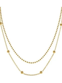 Boccia Titanium Halsketten + Collier-COLLIER Doppelkette Titan goldf. 08066-02