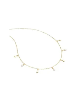 Boccia Titanium Halsketten + Collier-COLLIER Titan goldf. Plättchen Perlen 08078-02