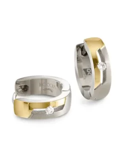 Boccia Titanium Ohrschmuck-CREOLE 14,5mm Titan bicolor Brillant 05045-04