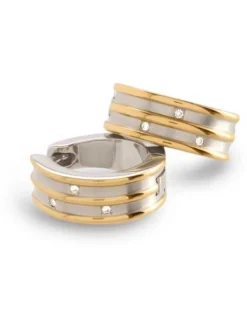 Boccia Titanium Ohrschmuck-CREOLE 15mm Titan Brillant bicolor 05047-03