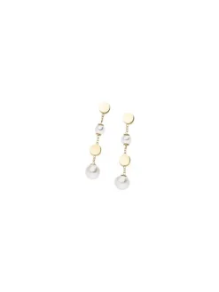 Boccia Titanium Ohrschmuck-Ohrhänger Titan Plättchen Perlen goldf. 05088-02