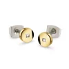 Boccia Titanium Ohrschmuck-Ohrstecker Titan rund Brillant goldf. 05064-04
