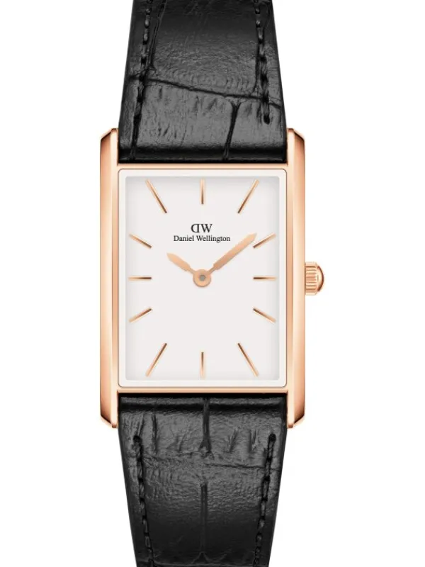 Daniel Wellington Damenuhren-Bound 35 mm Black Crocodile roseg. DW00100698