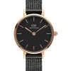 Daniel Wellington Damenuhren-Classic Petite Schwarz Roségold DW00100441