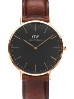 Daniel Wellington Herrenuhren-Classic Black St Mawes Rose 40 m DW00100124