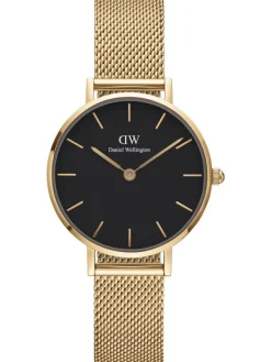 Daniel Wellington Damenuhren-Evergold schwarz Classic Petite 28 mm DW00100349