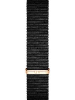 Daniel Wellington Uhrenarmbänder-Original DW Uhrenarmband -Cornwall Nato, schwarz, rosé DW002001-Cornwall