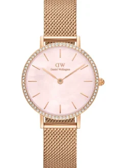 Daniel Wellington Damenuhren-Petite Lumine Kristall Perlmutt Rosa 28mm DW00100663
