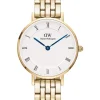 Daniel Wellington Damenuhren-PETITE Roman numerals 28 5-LINK G WHITE DW00100682