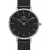Daniel Wellington Damenuhren-Petite Ashfield silv. 28mm black DW00100246