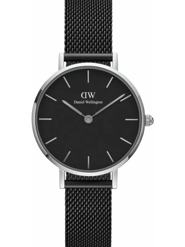 Daniel Wellington Damenuhren-Petite Ashfield silv. 28mm black DW00100246