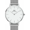 Daniel Wellington Damenuhren-Petite Sterling silv. 28mm whi. DW00100220