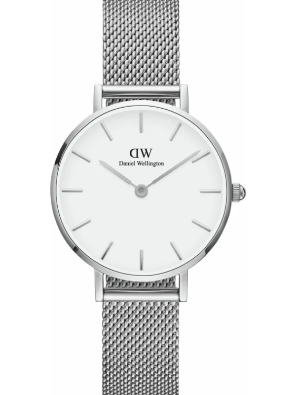Daniel Wellington Damenuhren-Petite Sterling silv. 28mm whi. DW00100220