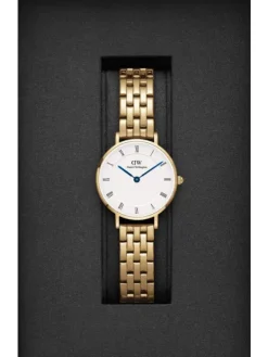 Daniel Wellington Damenuhren-PETITE Roman numerals 28 5-LINK G WHITE DW00100682