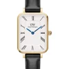 Daniel Wellington Damenuhren-QUADRO Roman numerals 20x26 Sheffield G White DW00100692