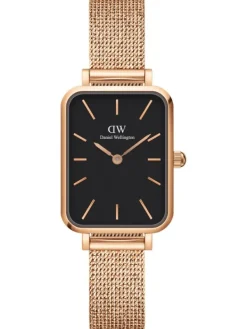 Daniel Wellington Damenuhren-Quadro Melrose Schwarz Roségold DW00100432