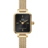Daniel Wellington Damenuhren-QUADRO MINI Evergold ONYX DW00100652
