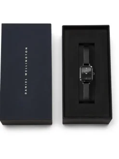 Daniel Wellington Damenuhren-Quadro Mini Reflection schwarz DW00100802