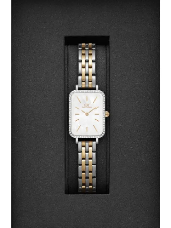 Daniel Wellington Damenuhren-Quadro Lumine 20x26 Bezel bicolor Mop DW00100671